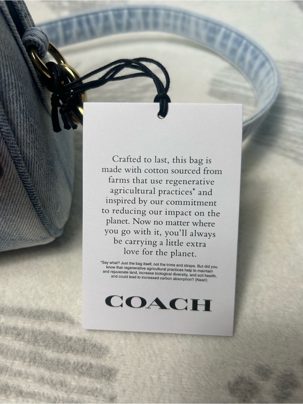 NWT Coach Mini Rowan Crossbody Bag Loved Denim CDY30 - Picture 11 of 16